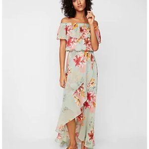Express Floral Off-the-Shoulder Maxi Dress